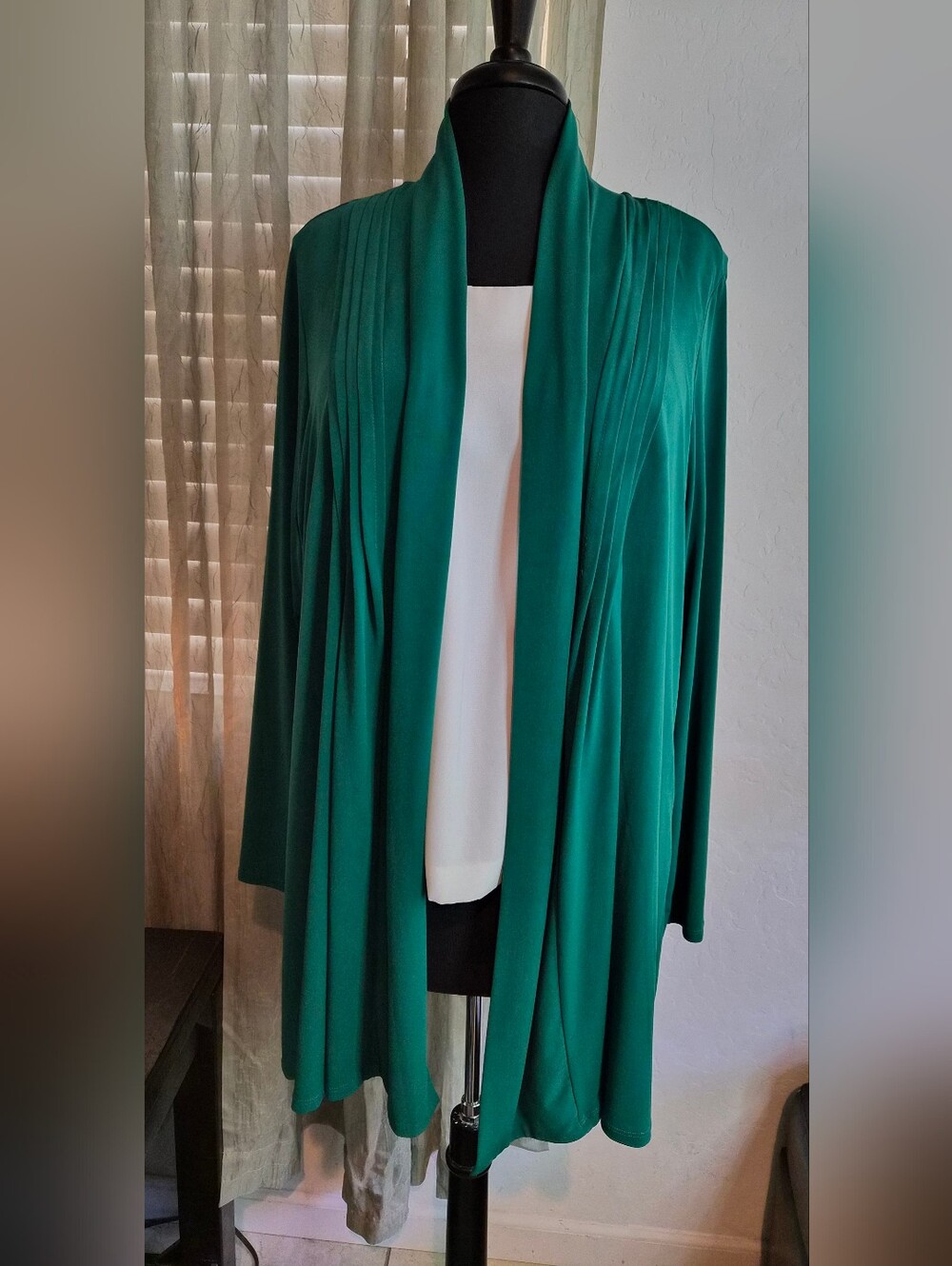 Grace Karin Emerald Green Draped Open-Front Cardigan #0401